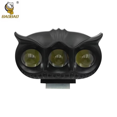 3 LED سبک جغد سیاه آلومینیوم محفظه موتورسیکلت LED HeadLight چراغ نقطه